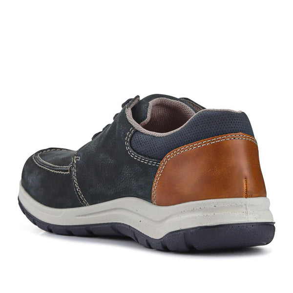 Pavers Wide-Fit Casual Leather Shoes - Navy
