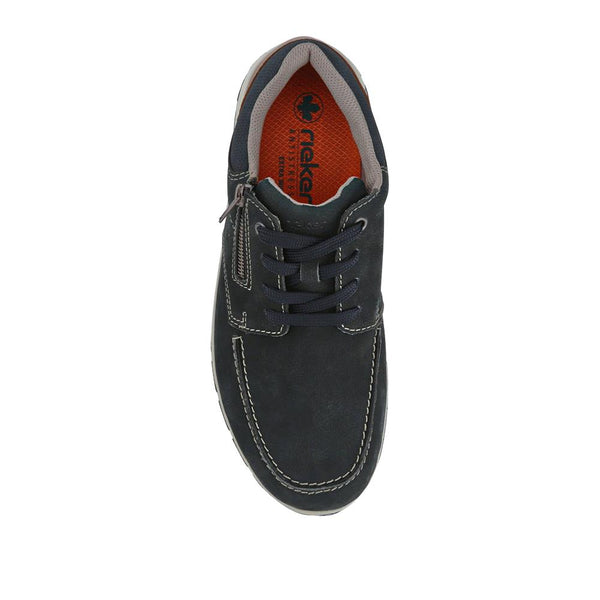 Pavers Wide-Fit Casual Leather Shoes - Navy