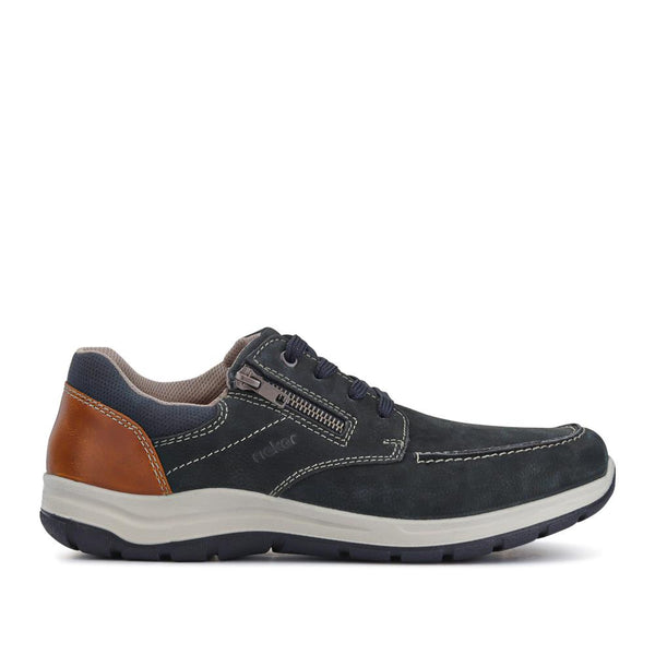 pavers Wide-Fit Casual Leather Shoes - Navy