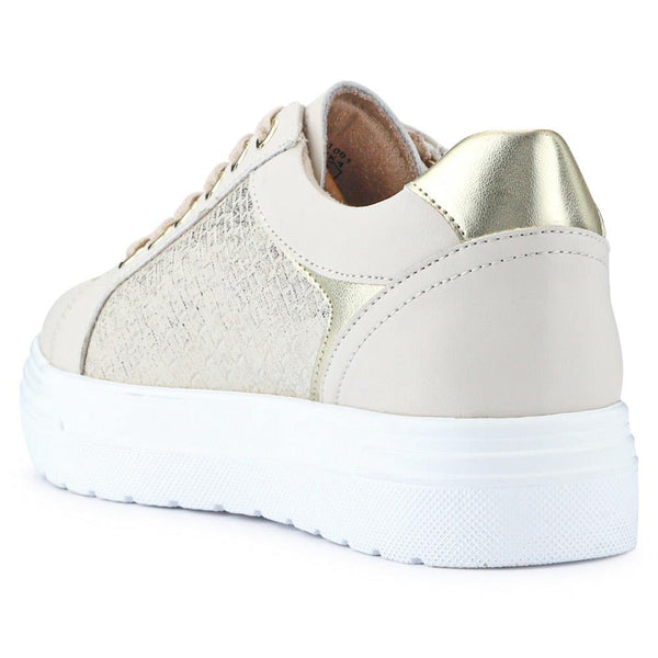 Pavers Wide Fit Chunky Lace-Up Trainers - Beige