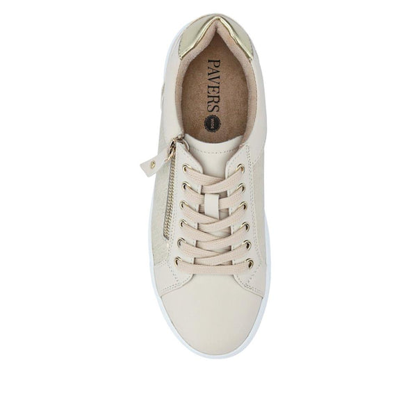 Pavers Wide Fit Chunky Lace-Up Trainers - Beige