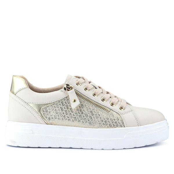 pavers Wide Fit Chunky Lace-Up Trainers - Beige