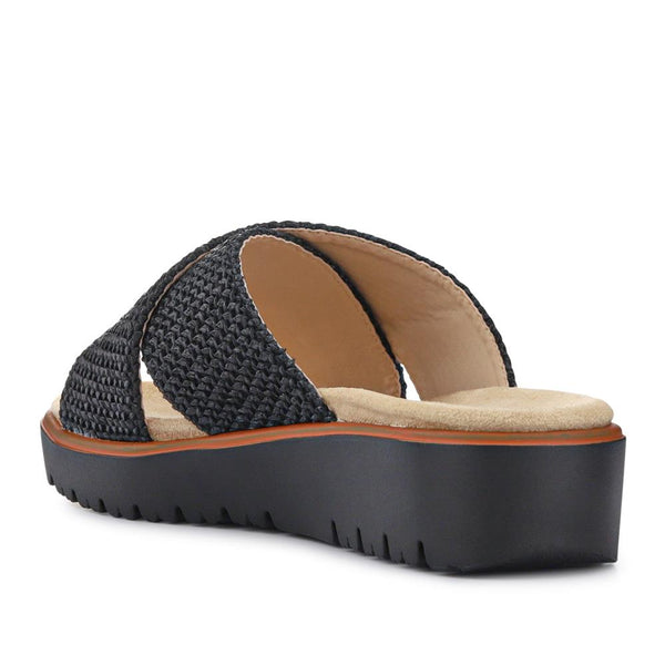 Pavers Wide Fit Cushioned Mules - Black