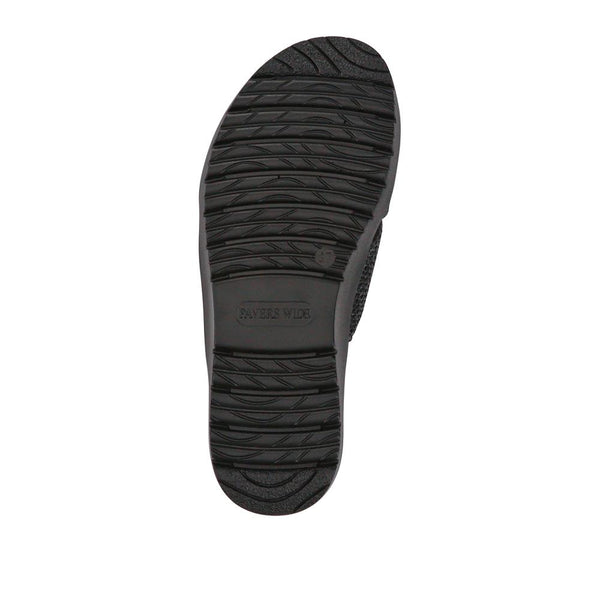Pavers Wide Fit Cushioned Mules - Black