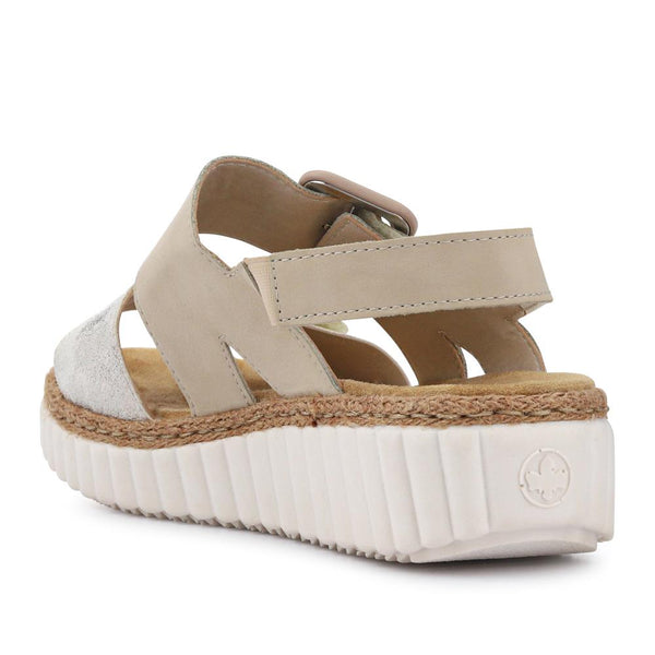 Pavers Wide-Fit Cushioned Wedge Sandals - Beige