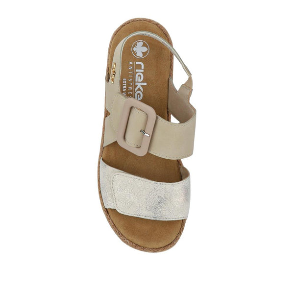 Pavers Wide-Fit Cushioned Wedge Sandals - Beige