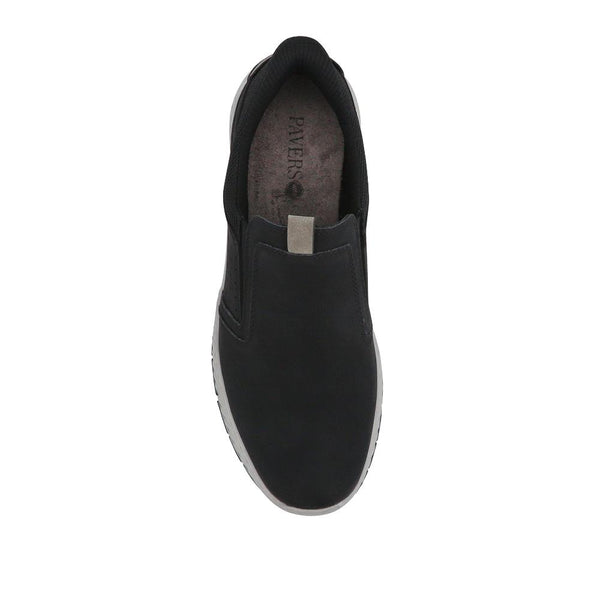 Pavers Wide Fit Elasticated Slip-On Shoes - Black
