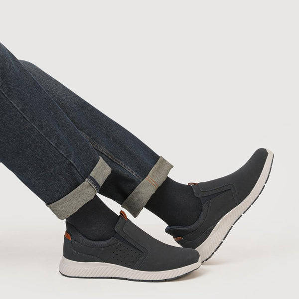 Pavers Wide Fit Elasticated Slip-On Shoes - Navy