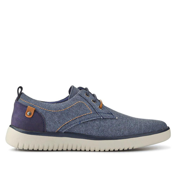 pavers Wide-Fit Fabric Lace-Up Shoes - Navy