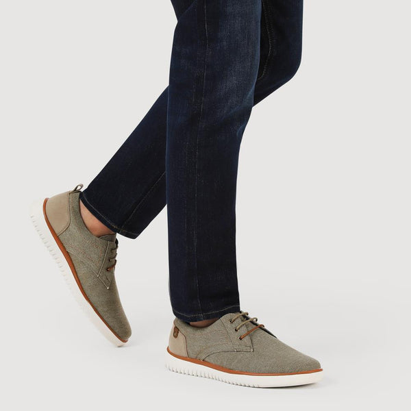 Pavers Wide-Fit Fabric Lace-Up Shoes - Taupe