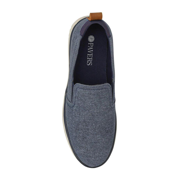Pavers Wide-Fit Fabric Slip-On Shoes - Navy