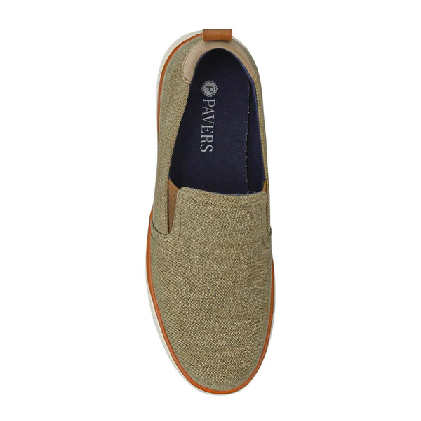 Pavers Wide-Fit Fabric Slip-On Shoes - Taupe