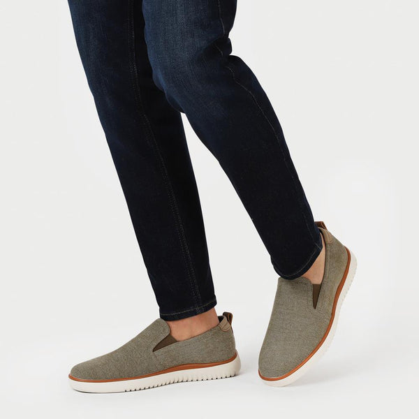 Pavers Wide-Fit Fabric Slip-On Shoes - Taupe