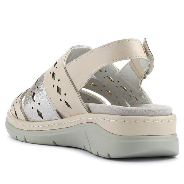 Pavers Wide Fit Flexible Sandals - Beige