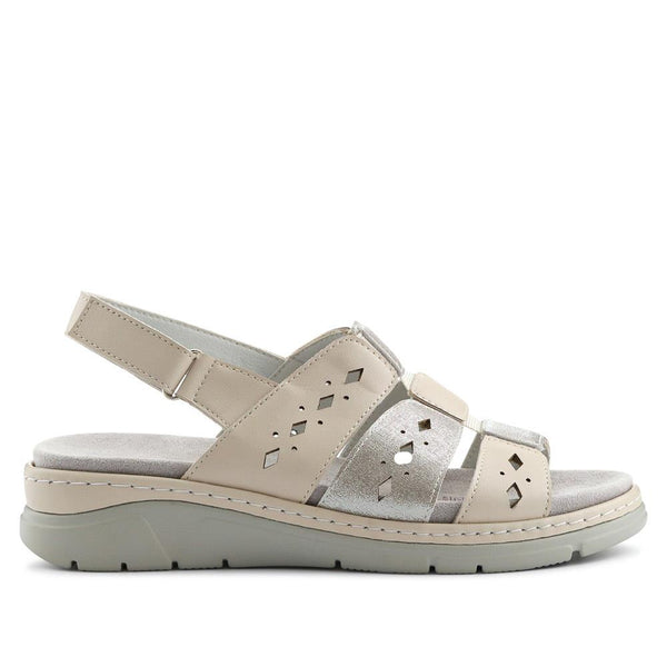 pavers Wide Fit Flexible Sandals - Beige