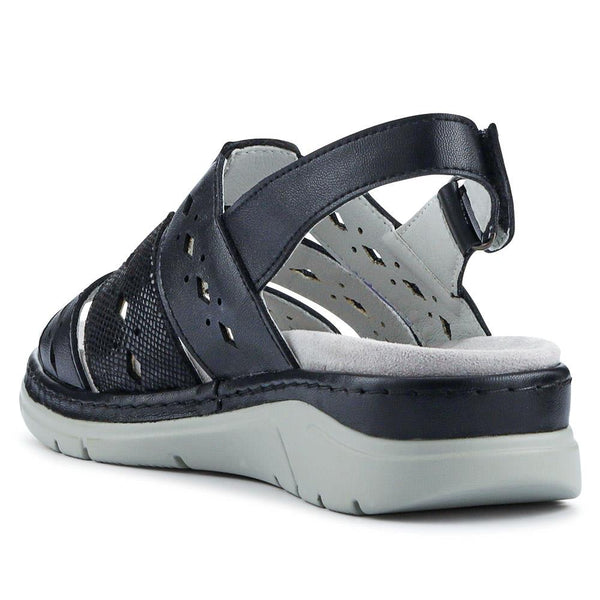 Pavers Wide Fit Flexible Sandals - Black