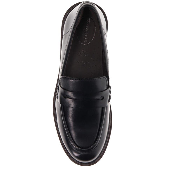Pavers Wide-Fit Heeled Penny Loafers - Black