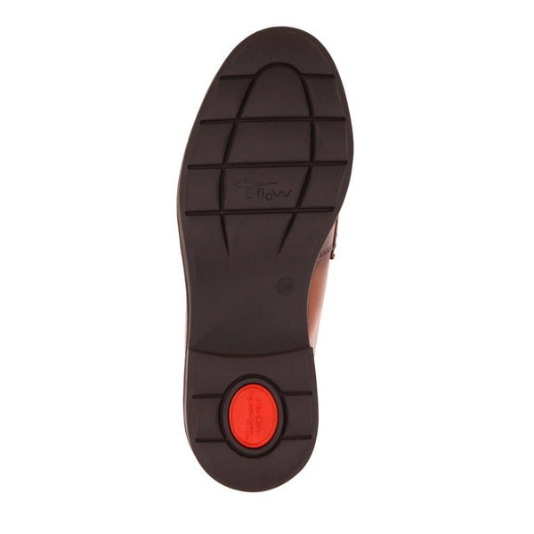 Pavers Wide-Fit Heeled Penny Loafers - Cognac