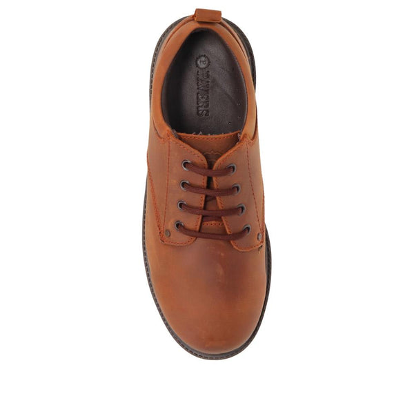 Pavers Wide Fit Lace Up Leather Shoes - Rust