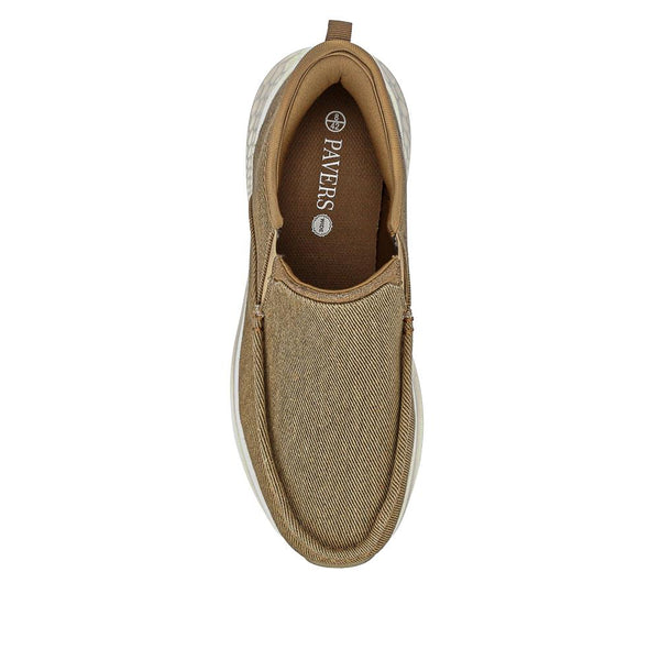 Pavers Wide Fit Laceless Slip-On Trainers - Beige