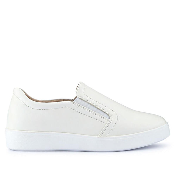 pavers Wide Fit Ladies' Slip-On Shoes - White