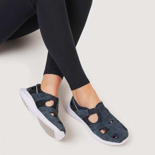 Pavers Wide-Fit Leather Adventure Sandals - Denim