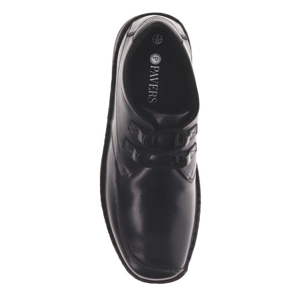 Pavers Wide Fit Leather Lace-Up Shoes - Black