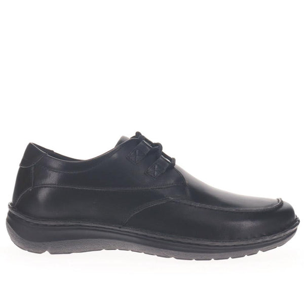 pavers Wide Fit Leather Lace-Up Shoes - Black