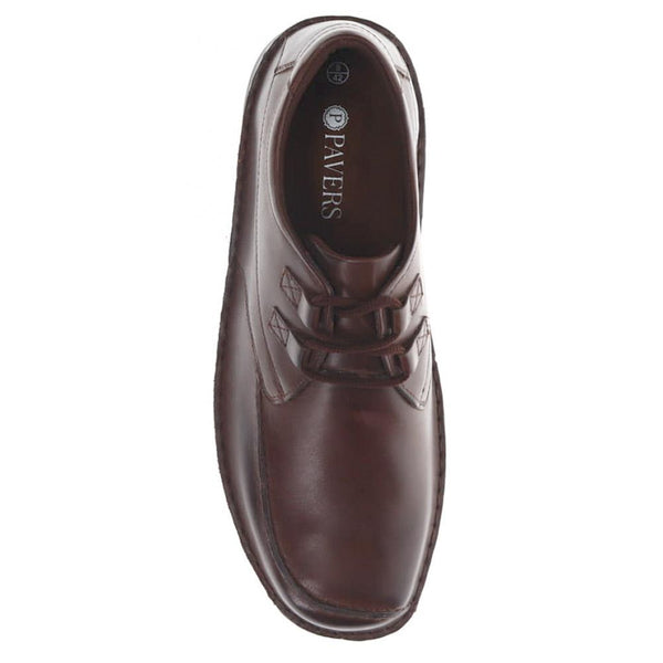 Pavers Wide Fit Leather Lace-Up Shoes - Dark Brown