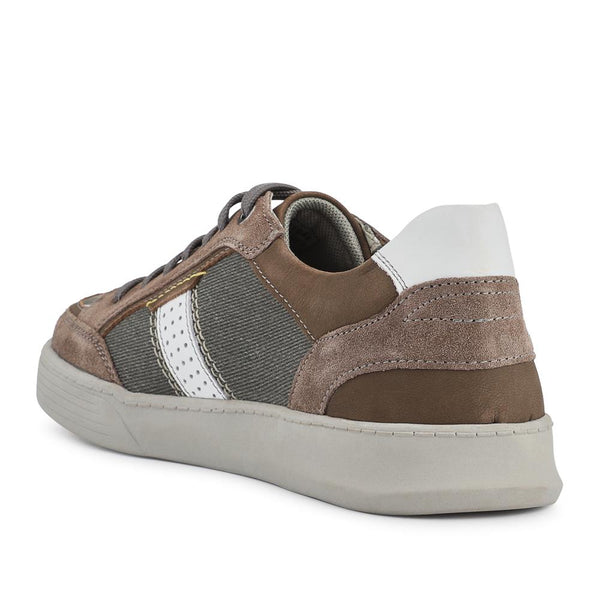 Pavers Wide-Fit Leather Laced Trainers - Charcoal