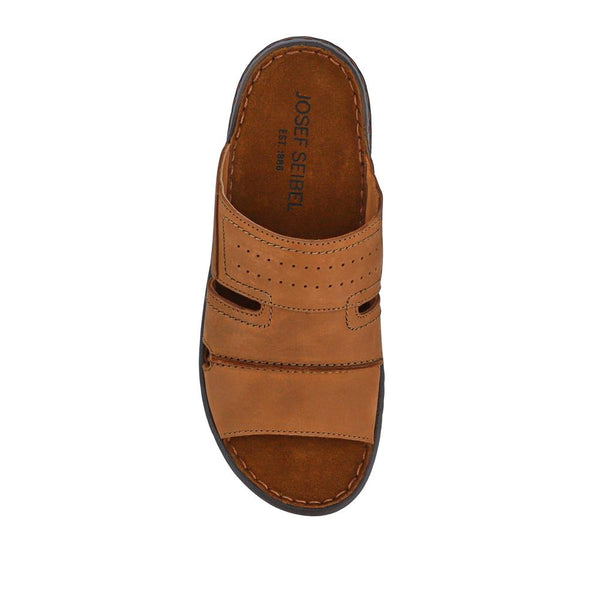 Pavers Wide-Fit Leather Mule Sandals - Brown
