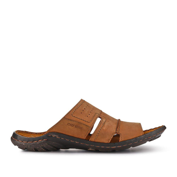 pavers Wide-Fit Leather Mule Sandals - Brown