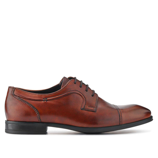 pavers Wide Fit Leather Oxfords - Dark Brown