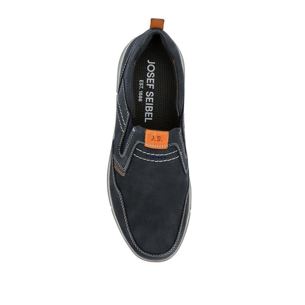 Pavers Wide-Fit Leather Slip-On Shoes - Navy