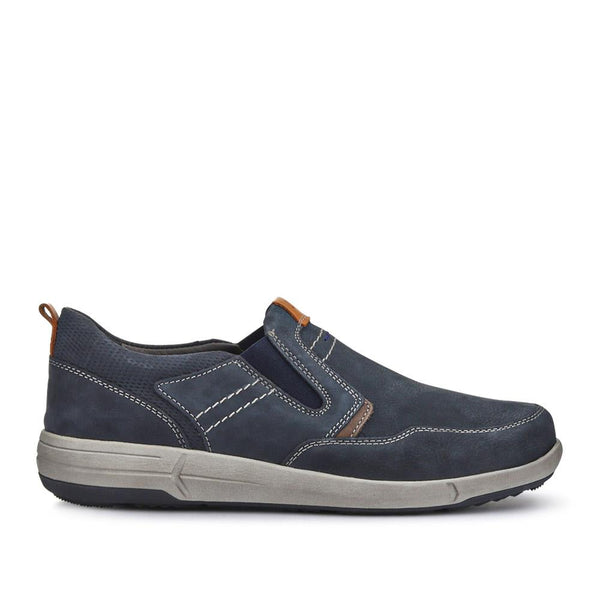pavers Wide-Fit Leather Slip-On Shoes - Navy