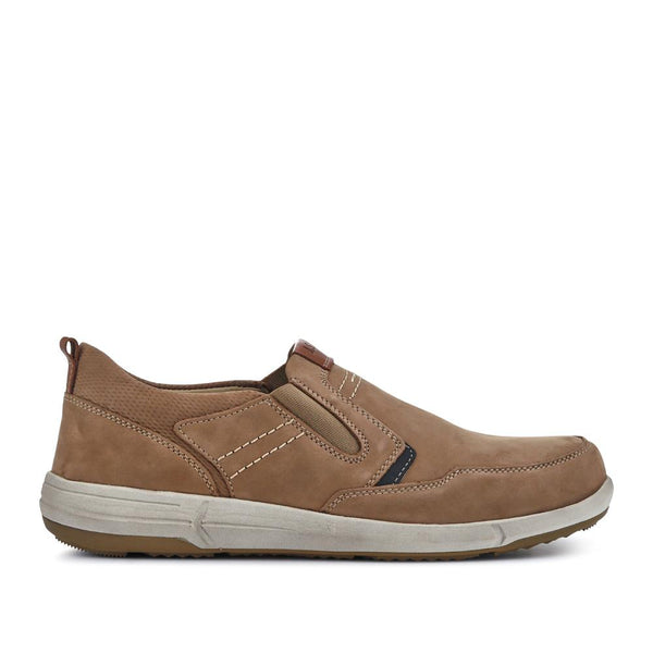 pavers Wide-Fit Leather Slip-On Shoes - Taupe