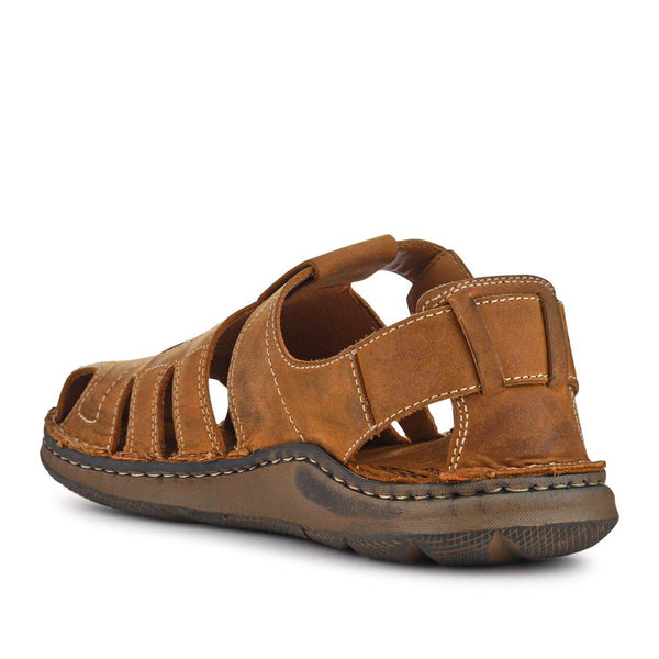 Pavers Wide-Fit Leather Touch-Fasten Sandals - Tan