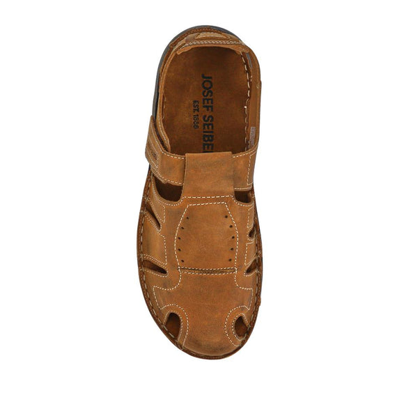 Pavers Wide-Fit Leather Touch-Fasten Sandals - Tan