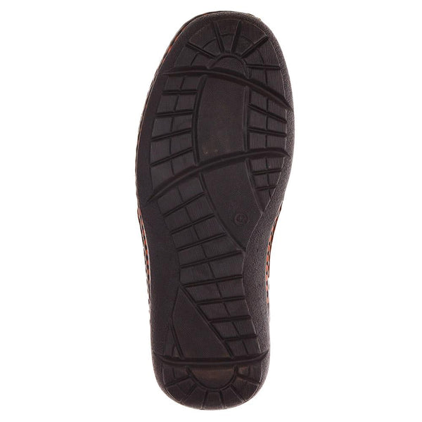 Pavers Wide Fit Leather Touch-Fasten Shoes - Tan