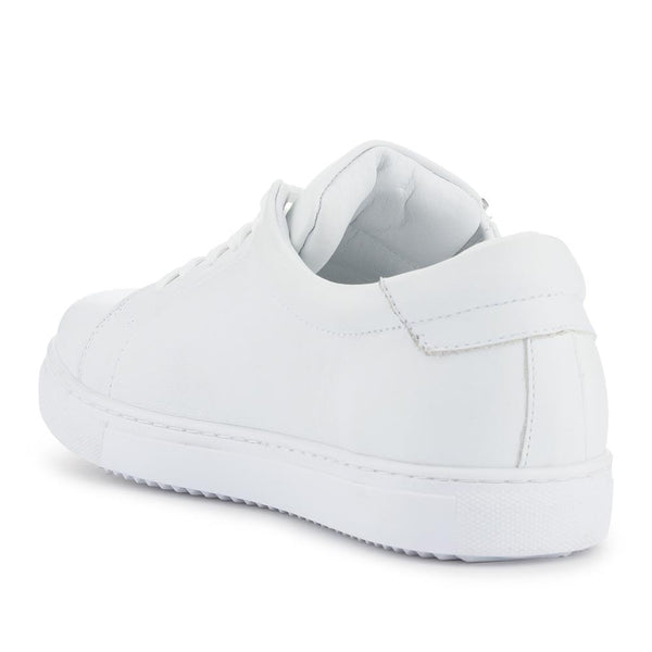 Pavers Wide Fit Leather Zip & Lace Trainers - White