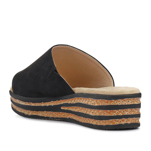 Pavers Wide Fit Lightweight Mules - Black