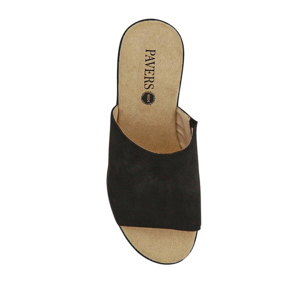 Pavers Wide Fit Lightweight Mules - Black