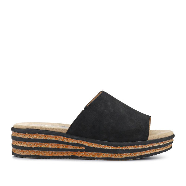 pavers Wide Fit Lightweight Mules - Black