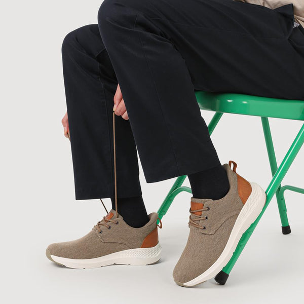 Pavers Wide Fit Lightweight Slip-On Trainers - Beige