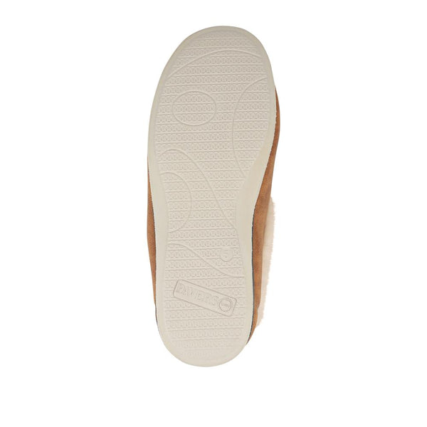Pavers Wide Fit Memory Foam Cosy Slippers - Chestnut