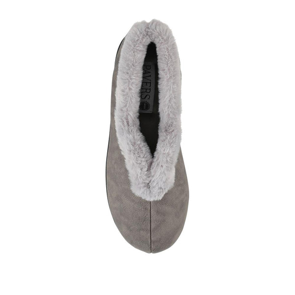 Pavers Wide Fit Memory Foam Cosy Slippers - Grey
