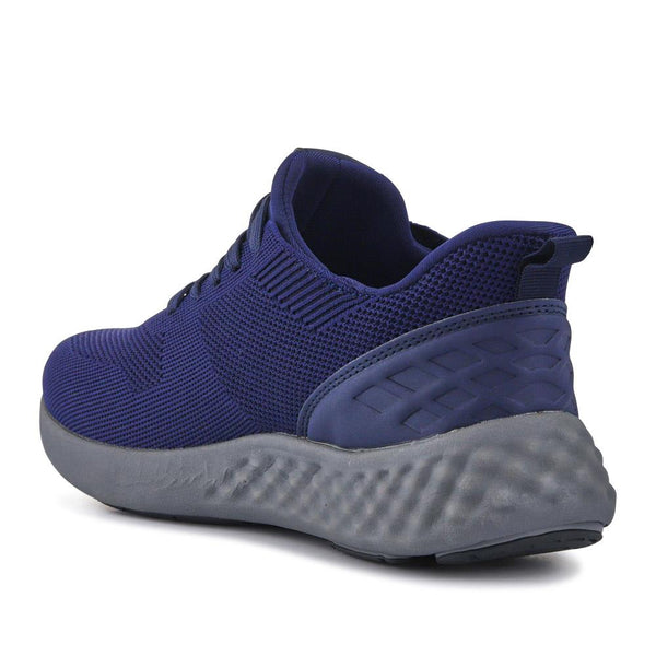 Pavers Wide Fit Memory Foam Lace Up Trainers - Navy