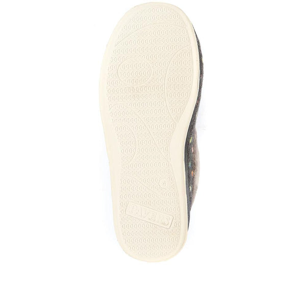 Pavers Wide Fit Polka Dot Slippers - Dark Grey
