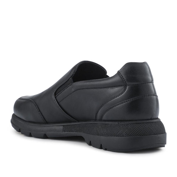 Pavers Wide-Fit Sheepskin Leather Slip-Ons - Black