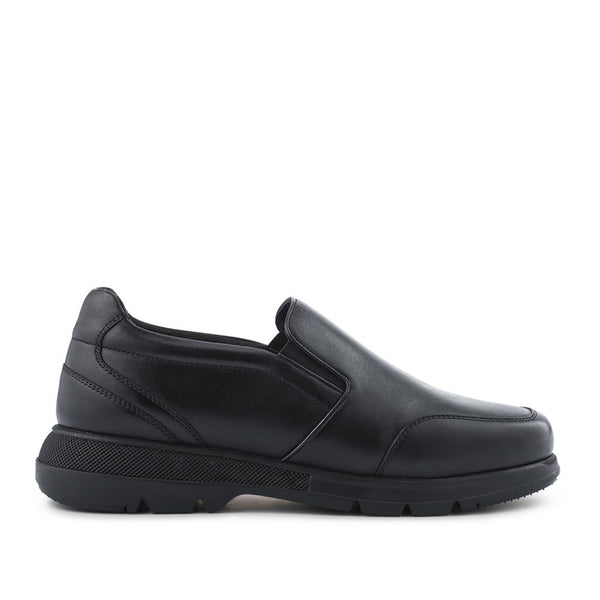 pavers Wide-Fit Sheepskin Leather Slip-Ons - Black